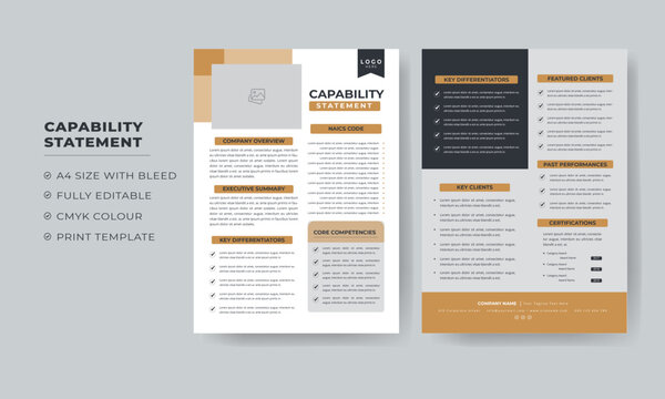 Capability Statement Business Document and Capability Statement Template Design for your business	
