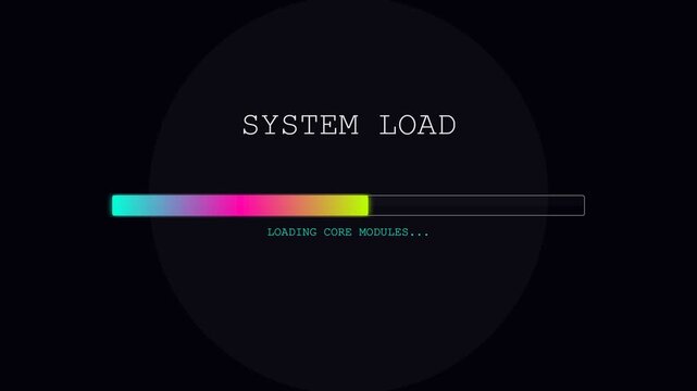 System Load Interface with Colorful Retro Loading Bar