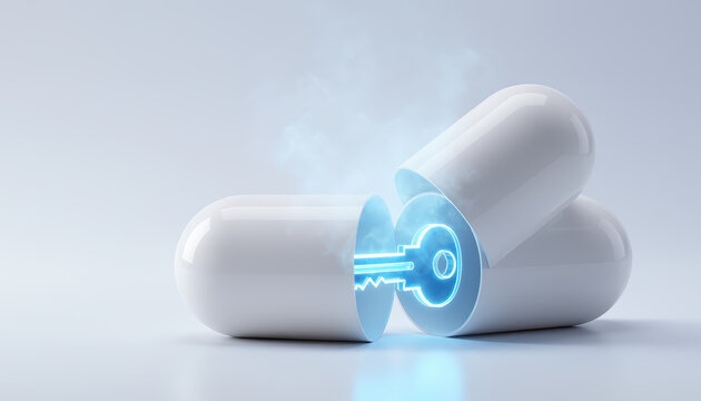 Healthcare data privacy capsule security encryption concept medicine technology
