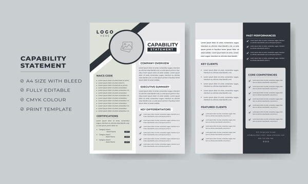 Capability Statement Business Document and Capability Statement Template Design for your business	