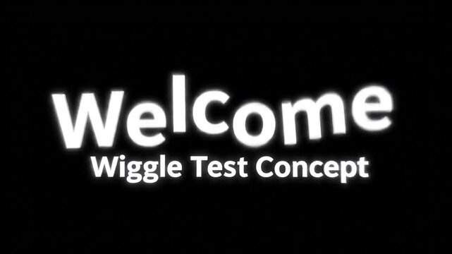 Abstract white wiggling text animation on solid black background, luma matte typography for creative intro openings, dynamic kinetic video concept, high resolution 4K greeting motion graphic.