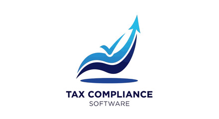 Fototapeta premium Modern Tax Compliance Software Logo Depicting Financial Growth.