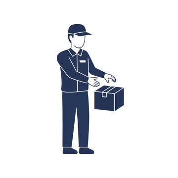 Delivery man holding a package.