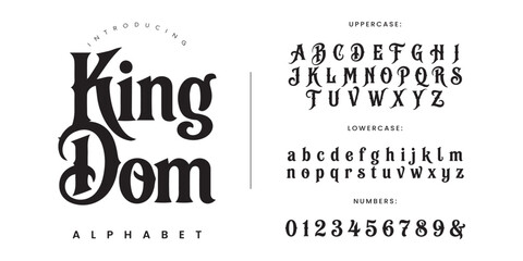 King Dom gothic display font for medieval branding tattoo design and historical theme poster typography © happy