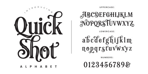Quick Shot playful decorative display font for kids branding book cover and creative logo design © happy