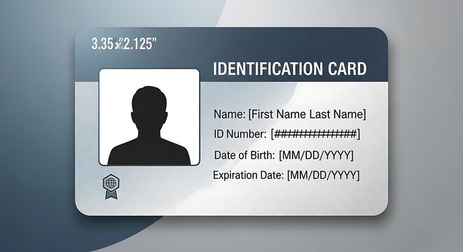 Identification Card with Silhouette Person.