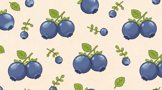 blueberries seamless pattern