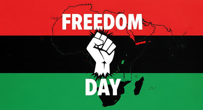 Juneteenth freedom day celebration banner with raised fist