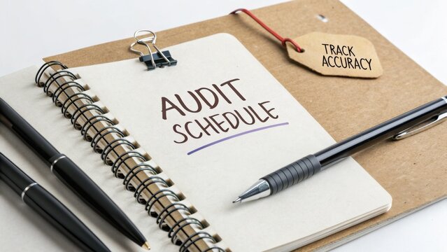Organized Audit Schedule with Pen and Clipboard on Desk for Planning and Tracking Accuracy in Business Operations