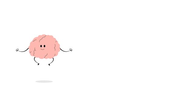 Cute Brain Character with Funny Expression for Mental Health Learning