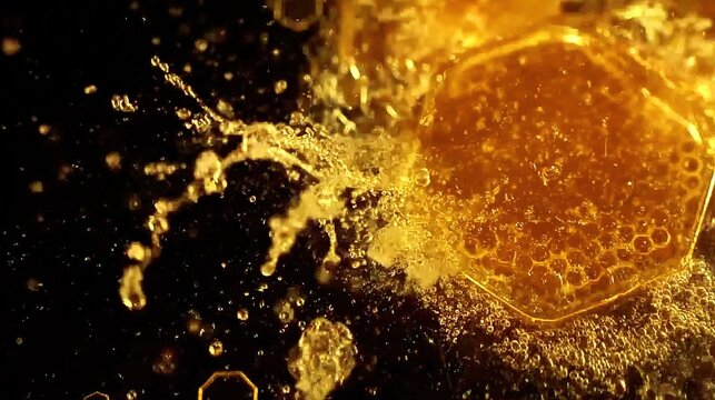 Molten Gold Forming Impossible Geometric Shapes in Zero Gravity, Defying Physics, Sci-Fi Abstract, Luxury Surreal