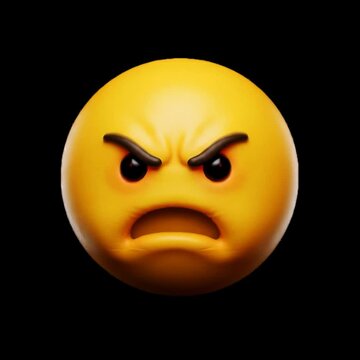 3D Cute Angry Emoji
