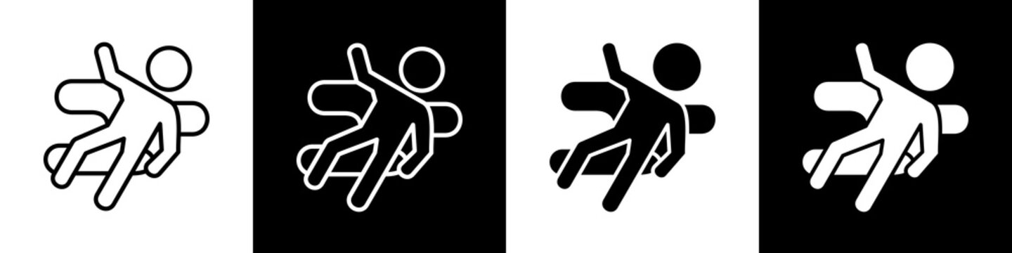 victim black and white icon design concept