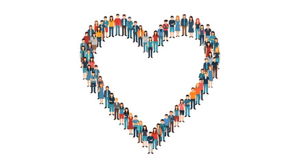 Fototapeta premium Diverse group of people forming heart shape.