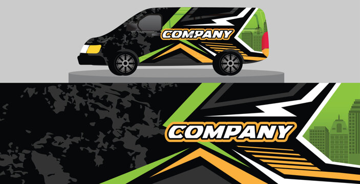 Minibus car livery template, custom Car Decal Sticker Design, unique vinyl car wraps