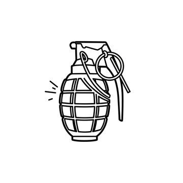 Hand grenade with pin and safety.