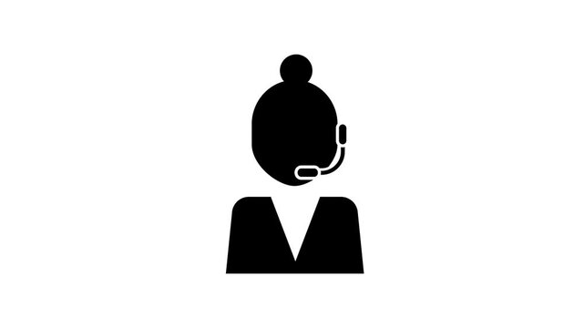 Animated Business Support Pictogram Customer Service Concept