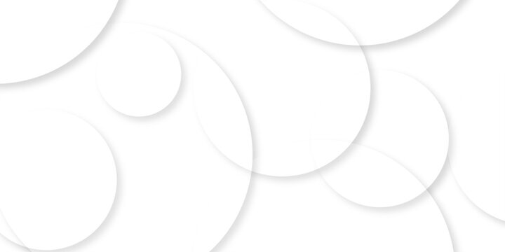 Abstract background with circle white abstract geometric background with soft light white paper circles in design .Gray abstract. Modern design background for report and project presentation template.