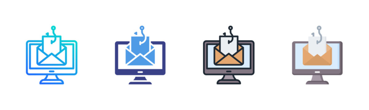 Phishing Icon Set Multiple Style Collection