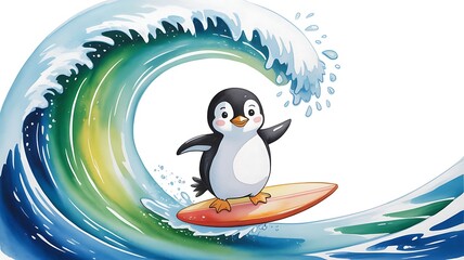 Naklejka premium penguin on the beach