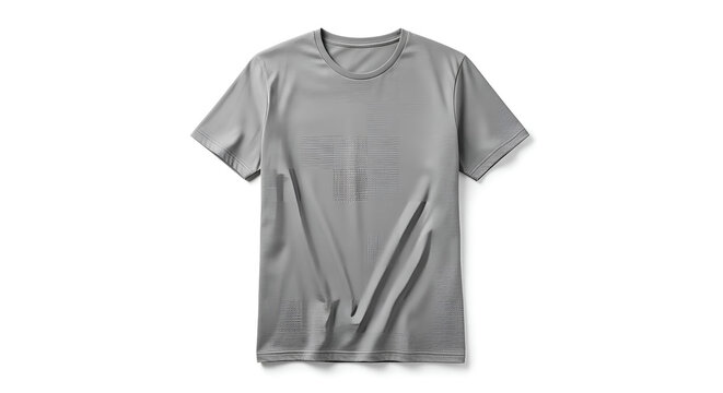 Flat lay of a plain grey short-sleeved t-shirt, perfect for activewear, casual wear, or as a base layer