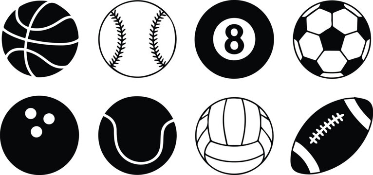 Sports ball icons for team games