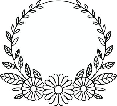 Wreath frame for monogram and logo use