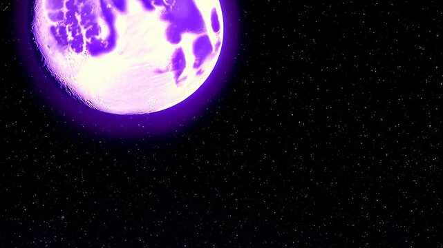 4K Moon, clouds, Mysterious purple moon glowing in a dark sky with clouds for cinematic backgrounds and fantasy-themed videos, night sky, fantasy, surreal, mysterious, dreamy, background