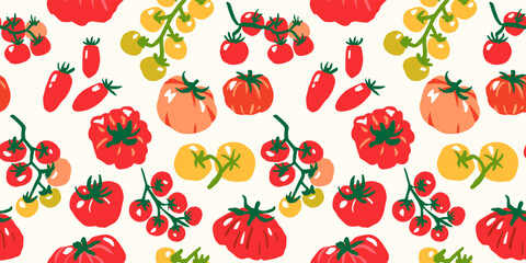 Slats personalizados para cozinha com sua foto Seamless pattern with ink doodle abstract red and yellow tomatoes. Trendy aesthetic farmer market background. Hand drawn vector illustration.Italian summer. Fresh, vibrant, vegetarian wallpaper.