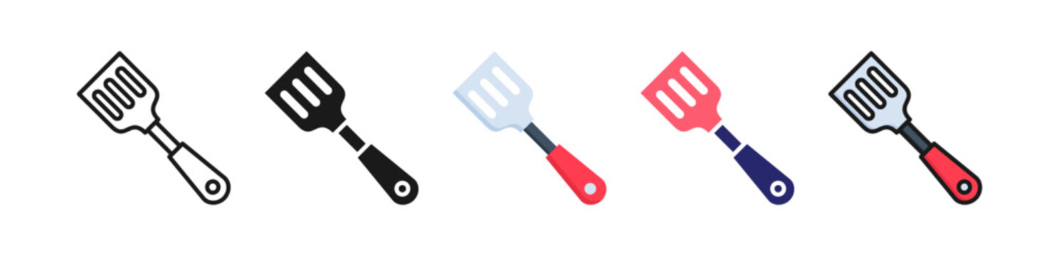 Spatula Multiple Style Icon Set Collection. 
