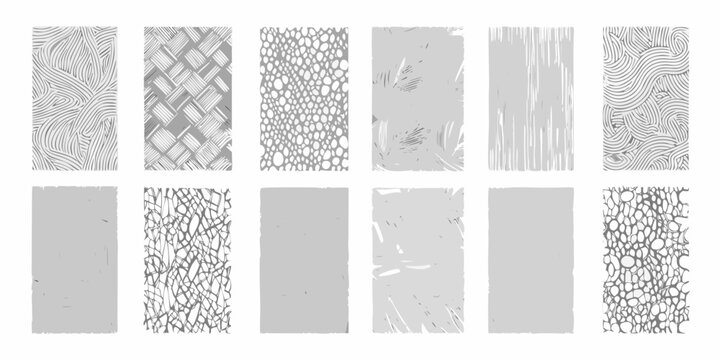 A collection of grayscale textured patterns arranged in a grid formation