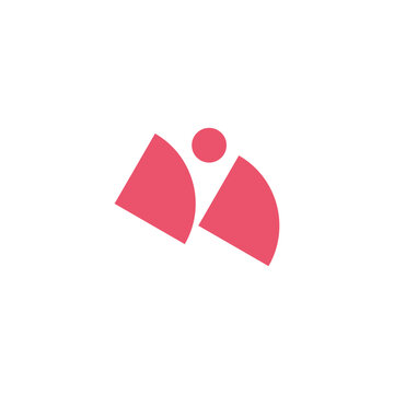 active people abstract letter dd simple geometric logo vector