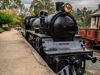 Naklejka premium Lovely Shiny Steam Black Locomotive