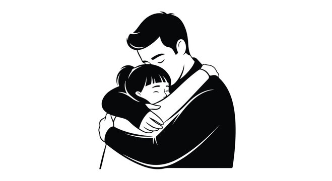 Loving father embracing his child, symbolizing fatherhood and family bonding on Fathers Day, a heartwarming moment