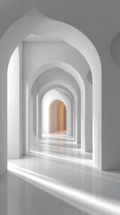 Fototapeta premium Serene Interior with Architecturally Stunning Arched Passageways