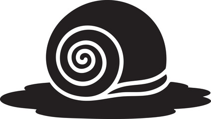 Black snail icon, minimalist vector illustration, simple animal symbol, white background © MdMasud