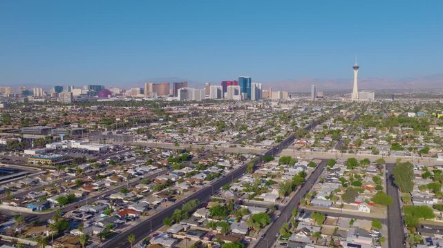 Sprawling Desert Suburbs Leading to the Distant Las Vegas Skyline