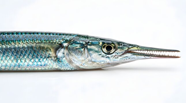 Close up of a needlefish with a long snout ingredient