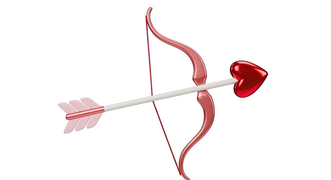 Cupid's Bow and Arrow with Heart Arrowhead