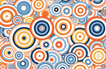 Fototapeta premium Playful geometric circle pattern with overlapping colorful circles