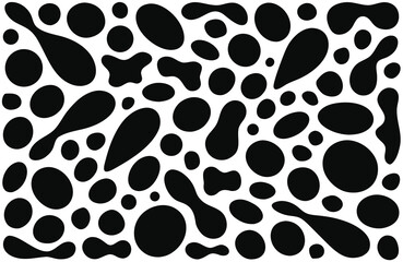 Fototapeta premium Minimal black organic blob pattern on a white background