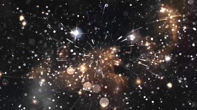 Sparkling abstract background resembles stars or glitter in space. Suitable for backgrounds, holiday designs, celestial themes, digital art projects.