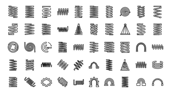 collection of various spring icons and symbols engineering and design elements