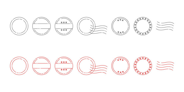 ビンテージ風でレトロなスタンプのフレームセット