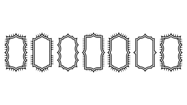 A sequence of interconnected hexagonal shapes forming a linear pattern Vector