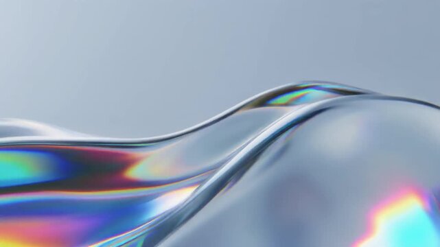 Liquid abstract Silver rainbow and mercury. Fluid silver rainbow background with ripples and waves . Silver luxury liquid in motion