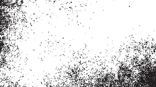 Black and white grunge texture with cracks and scratches Dark monochrome distressed surface with dust and dir