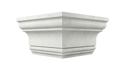 White plaster architectural cornice block with classic classical molding © shuphanida