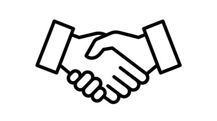 Obraz premium Two hands shaking forming a symbol of agreement and partnership on a white background