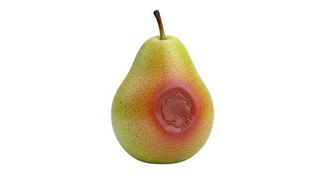 Pear with Bruised and Damaged Skin